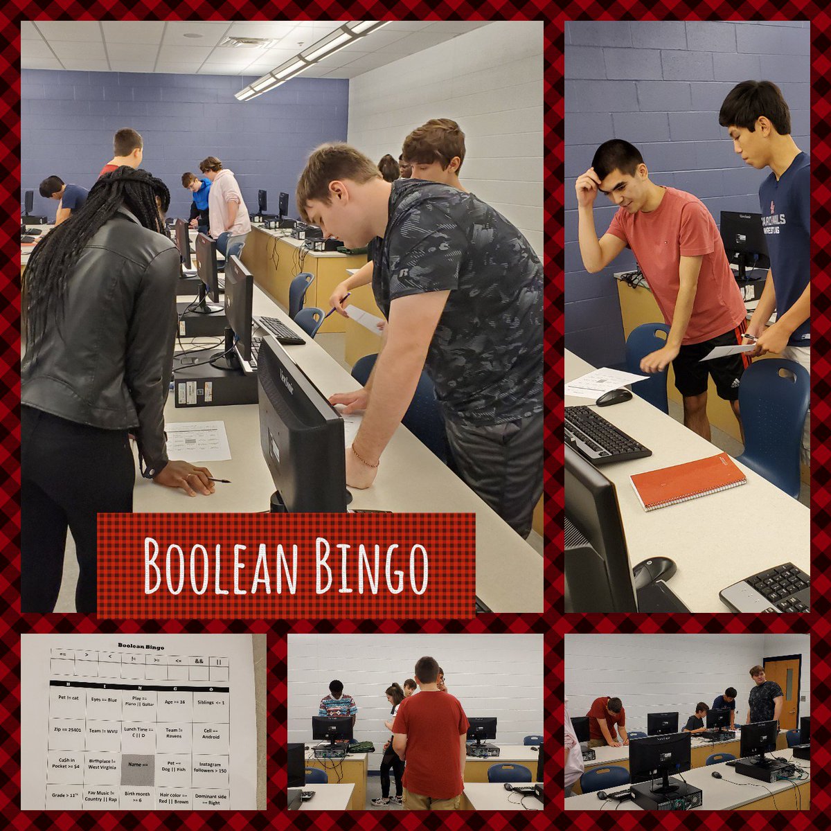 Mr_Skeen's tweet image. Using some Boolean Bingo to get to know each other. Pet != Cat? Siblings &lt;= 1? Go for the blackout! #APCSP #CodeWV @CodeWV @BerkCoSchoolsWV @SMHS_Official @JasonKamlowsky @CarrieMarcum @stegpm @Mr_Oldfield