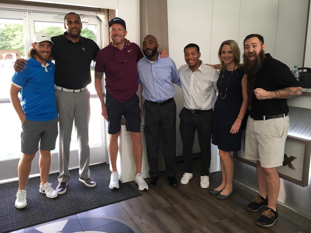 The judges have arrived! Welcome to the #FedExJuniorBiz Challenge, <a href="/TommyFleetwood1/">Tommy Fleetwood</a>,<a href="/FinoEFC/">ian finnis</a>, @Steve21smith, Ryan Lane of @DreamBeardOils, and <a href="/LNeal_pgatour/">Laura Neal</a>. <a href="/FedEx/">FedEx</a> #FedExCares <a href="/PGATOUR/">PGA TOUR</a>