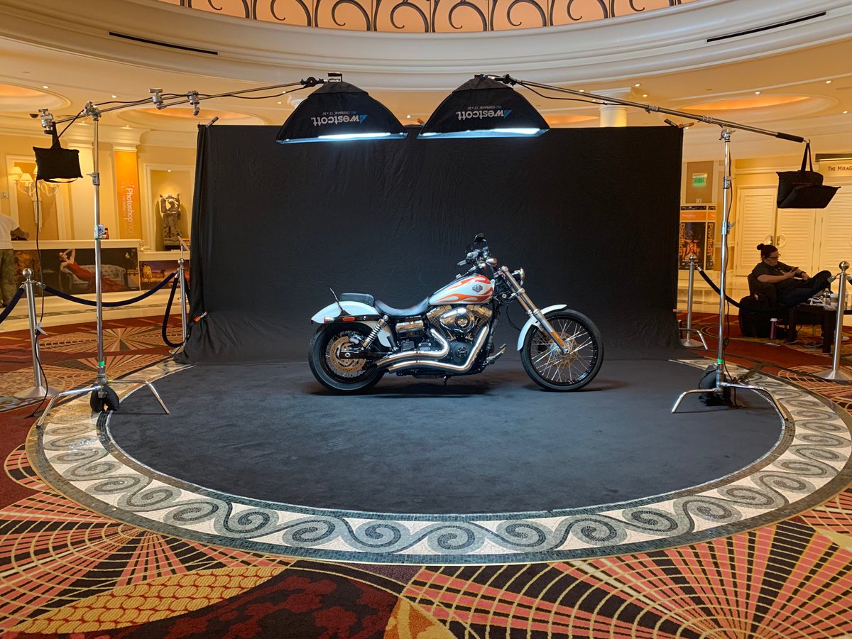 Only at <a href="/PhotoshopWorld_/">Photoshop World: A KelbyOne Conference</a> do you see a lighting setup from <a href="/WestcottCo/">Westcott Lighting</a> with a <a href="/harleydavidson/">Harley-Davidson</a> motorcycle on display.