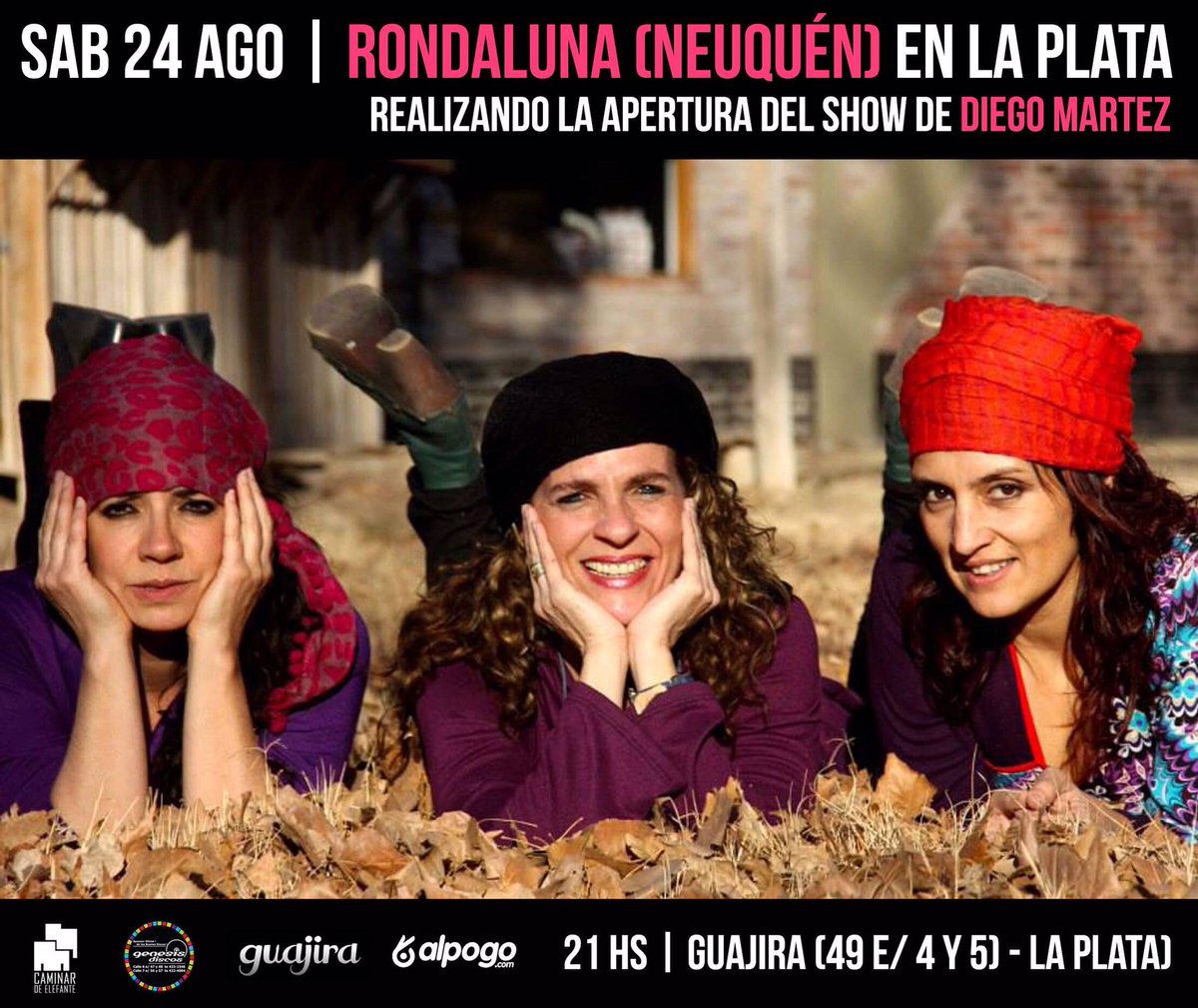 Este sábado recibimos la visita del ensamble de voces de mujeres neuquinas #Rondaluna!
Felices de poder traer a la ciudad de La Plata este proyecto fundamental en el mundo de la música popular Argentina!
Las entradas anticipadas las consiguen en @genesisdiscos o en <a href="/alpogotickets/">Alpogo</a>