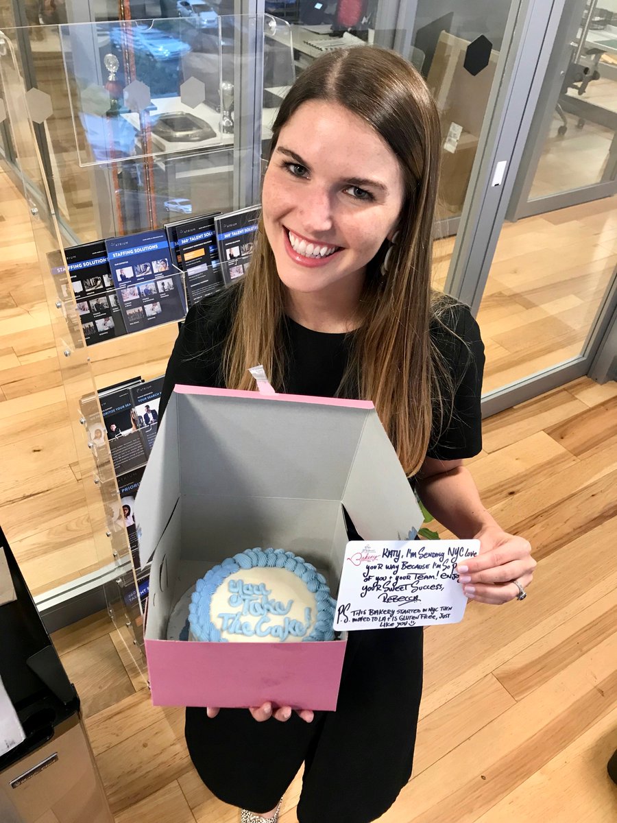 RebeccaCenni's tweet photo. You take the cake Katy Combs Smith! We are all inspired by you and your L.A. team’s success.” #leadership #growthmindset #femalefounder #atriumexperience #WednesdayMotivation https://t.co/iZKt9bCiNg
