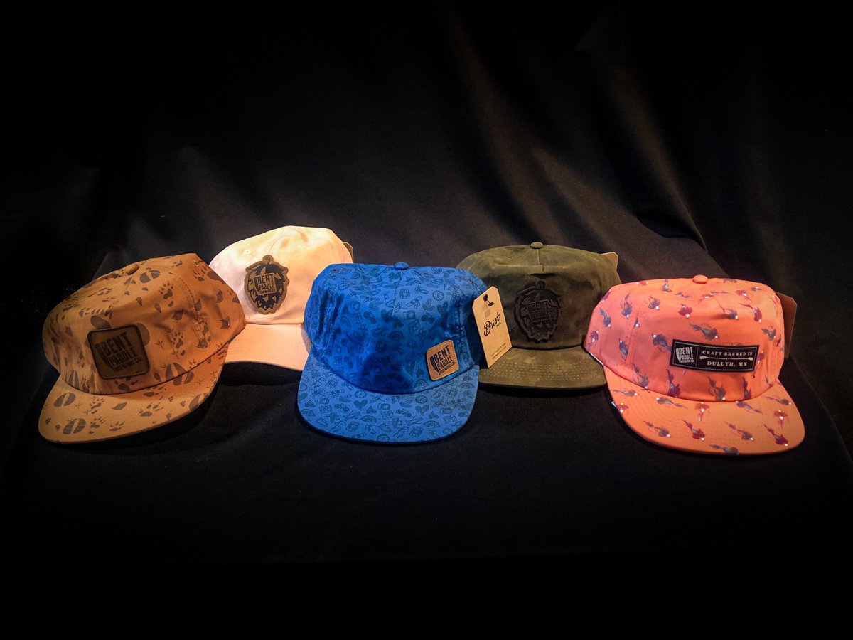 bentpaddlebeer's tweet photo. NEW HAT ALERT! From a rugged green waxed canvas, to your classic dad hat (now in pink flavor) to the SuperFly Salmon Fly Fish print hat, we've got something for everyone, come check them out for yourself! Online next month 🍻 https://t.co/JrOA4eM6WP
