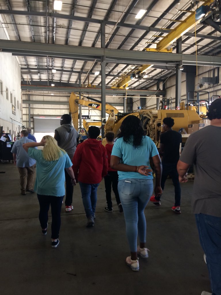 dhoward1121's tweet photo. Vincent’s Ready to Work class toured Thompson Tractor today as part of our career/industry tours.  Our students were so well behaved, engaged, &amp; inquisitive. Thompson gave a great tour, provided a gift bag, &amp; fed us lunch! @VMHS_Jackets  @shelbycreporter @Shelbyedk12alus https://t.co/LalgEp4CoQ