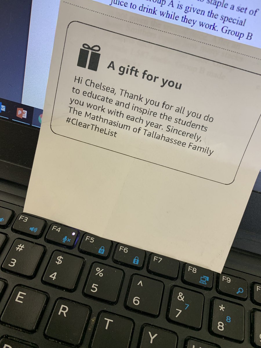 thechelseaf's tweet photo. @MathnasiumTLH Thank you for recognizing the needs of a teacher just to make sure our students are successful! God bless you all!! #ClearTheList 🙌🏽 https://t.co/J61z19uOjj