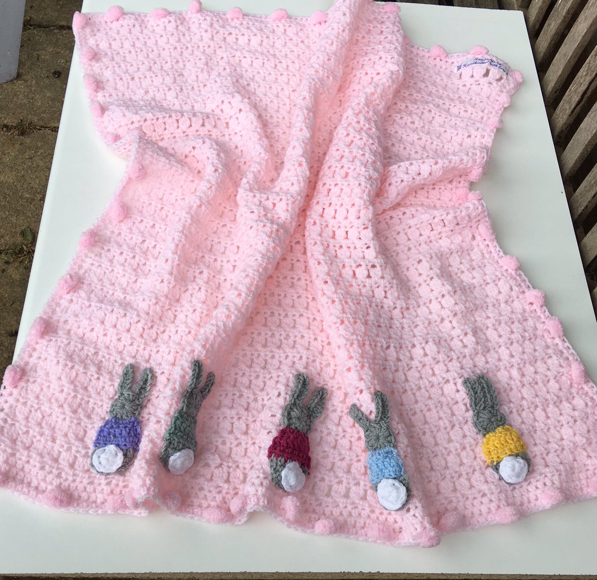 HandKnittedLove's tweet photo. Bit of a Bunny theme going on in the wool shop this season inspired by #kerryjaynedesigns pop in to see lots more little baby gift ideas #woolshop #indie #Frodsham #bunnycrochet #babyblankets #bootees #bestsmallshop2019 https://t.co/2Xlfjvvk48