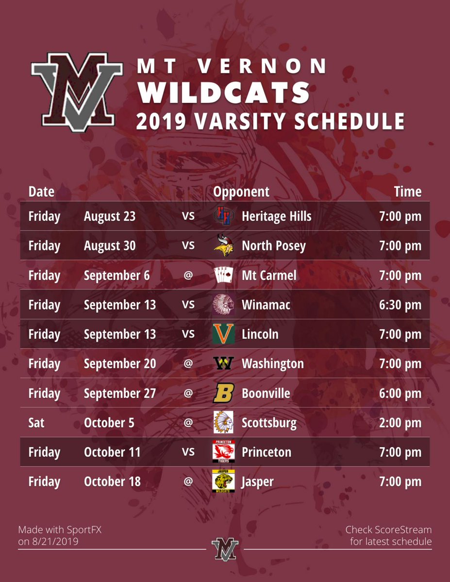 @MVHSGBall <a href="/MtVWrestling/">Mt. Vernon Wrestling</a> <a href="/MTVBasketball/">MT. Vernon B-ball</a> the Mt Vernon football schedule is IN! (DM me if you see a mistake) Here is a 🏈 schedule I made with SportFX! Learn more here : ➡️ scorestream.com/sportfx?rId=tws