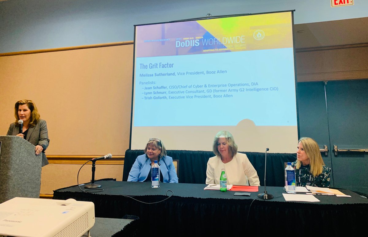 GDIT's tweet photo. Yesterday, at #DoDIIS19, GDIT VP, Defense Intel, Lynn Schnurr joined fellow industry experts for the "UNSTOPPABLE: Women in Defense & Tech Panel" to discuss how industry & gov't agencies are creating inclusive environments & supporting diversity in their orgs. #WomenInTech https://t.co/kN9BZNttZW