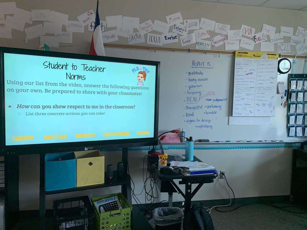 j_stevens_KHS's tweet photo. Collaborating to create our class respect agreements! Today, I had a student tell me that they’d never had someone ask them HOW they’d like to be treated, especially in the classroom. This work is so important, y’all! Students want opportunities to be heard and listened to 💛 https://t.co/ryEt1bMj0w