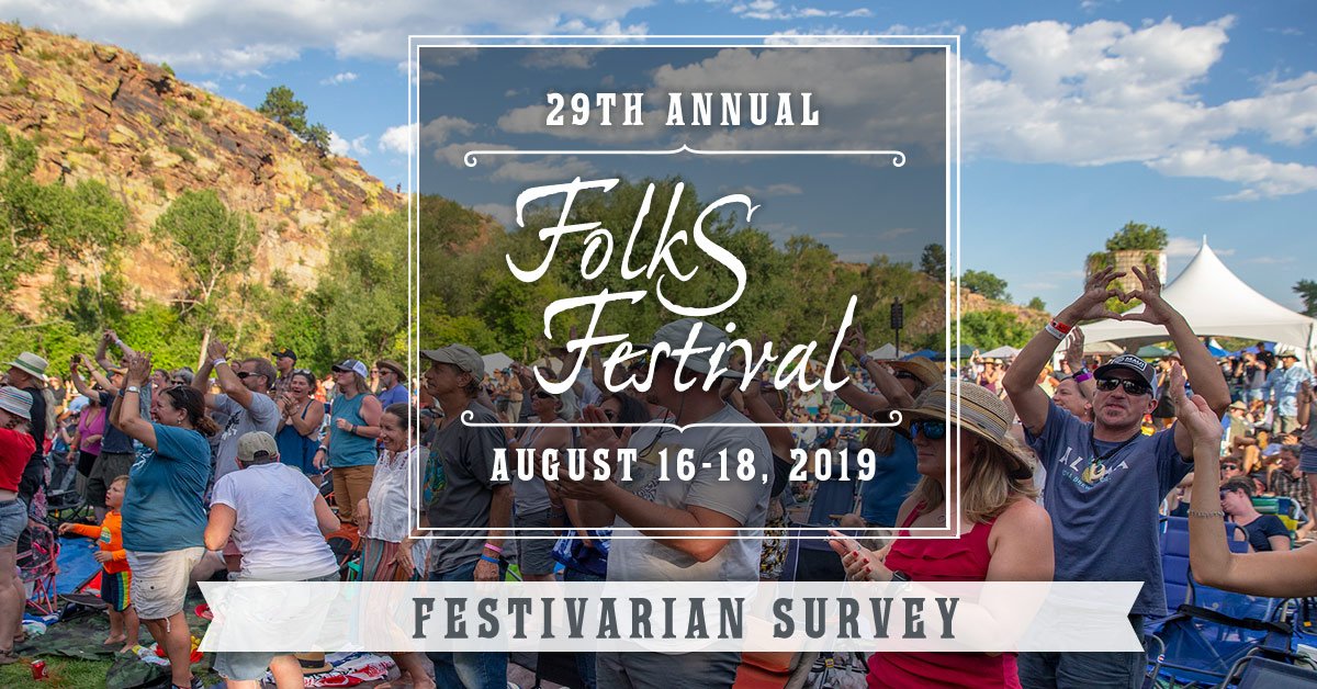 Folks Festivarians! We would love to hear about your experience at the 29th Rocky Mountain Folks Festival. Complete our ONLINE SURVEY for a chance to win a pair of tickets to the 30th Annual Folks Festival (August 7-9, 2020)! #rockymtnfolksfest ==> bluegrass.com/ff19survey