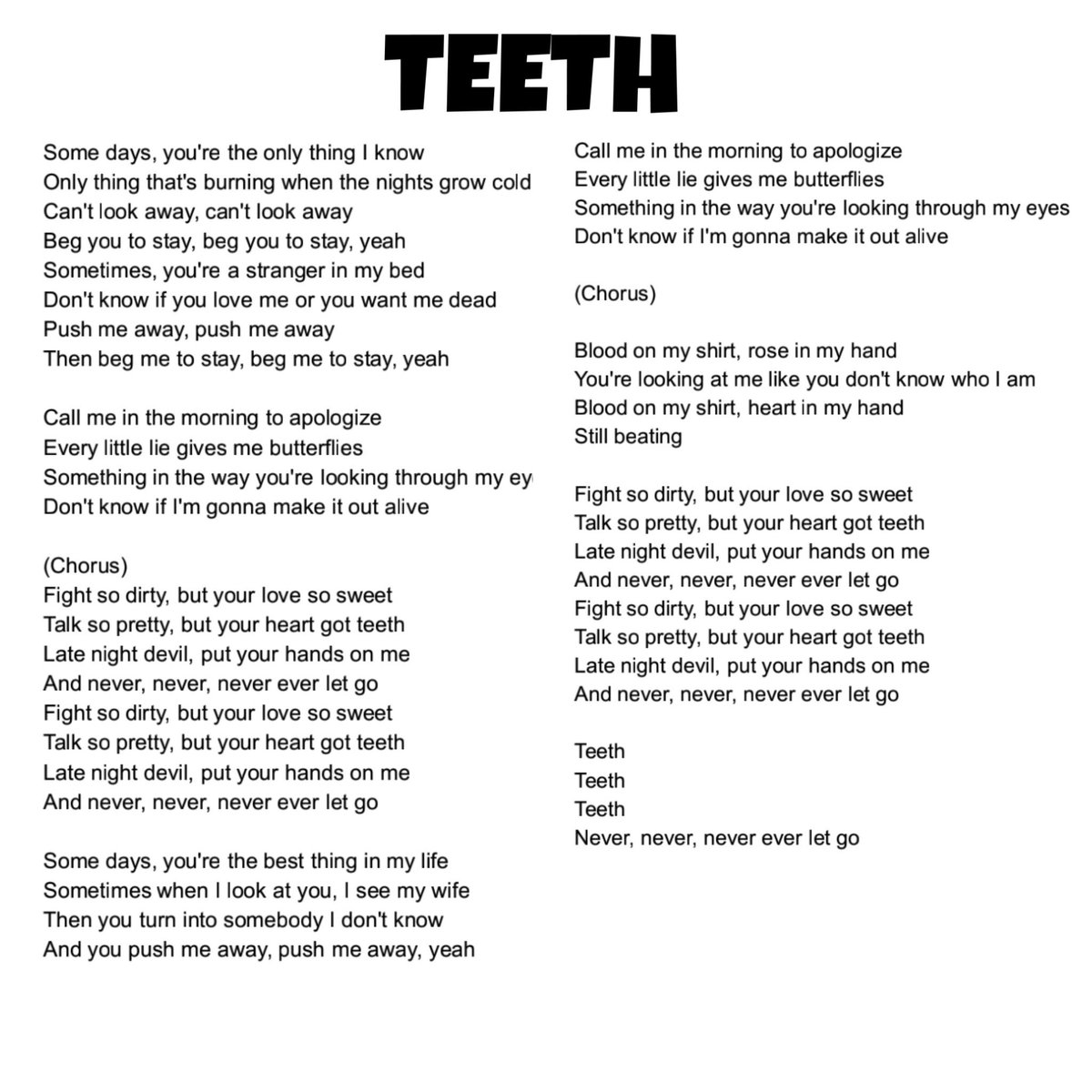 5SOS Brasil 🇧🇷 on X: 📌 Letra e tradução de #TEETH5SOS.   / X