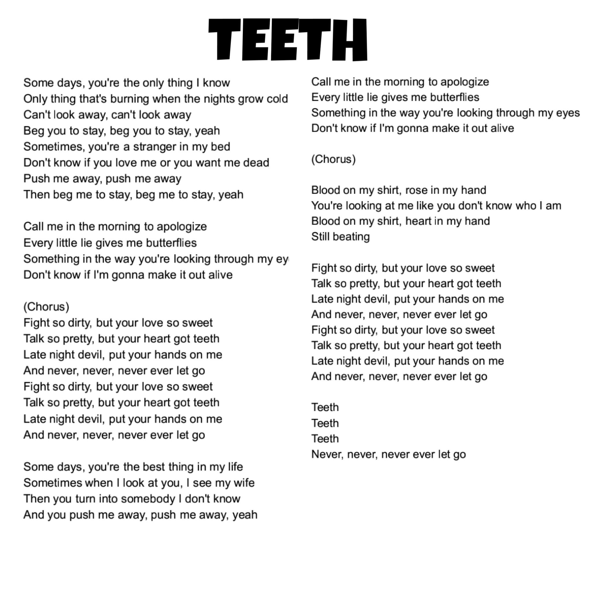 5SOS Brasil 🇧🇷 on X: 📌 Letra e tradução de #TEETH5SOS.   / X