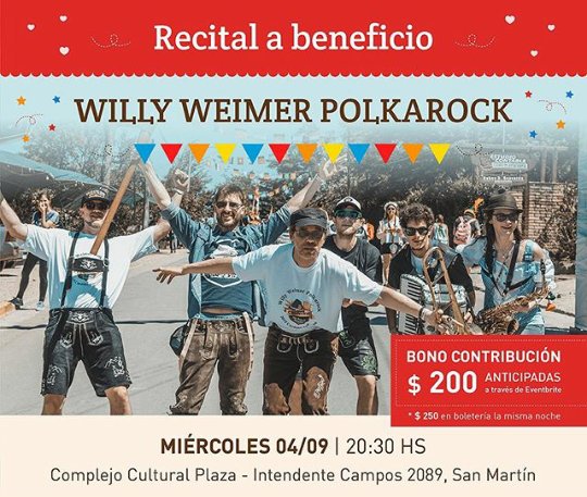 HogarMariaLuisa's tweet photo. 📣Festival a beneficio!💜Miércoles 4/9 a las 20:30 hs. Complejo Cultural Plaza. Entradas :$200(anticipadas)
$250 en boleteria(la noche del evento).
#sanMartin #VillaBallester #voluntarios https://t.co/nvJx1BizJ2