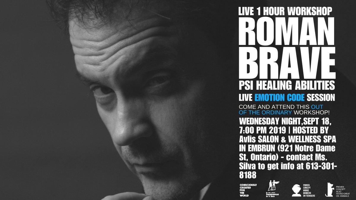RomanBrave3's tweet image. 👉LIVE 1 HOUR FREE WORKSHOP with Roman Brave, born with psi healing abilities

✔️LIVE EMOTION CODE SESSION
Come and attend this out of the ordinary workshop.

lnkd.in/gGsWH3w

#TheEmotionCode #TheBodyCode #DrBradleyNelson #RomanBrave #longdistanceproxyhealing #AvlisSalon