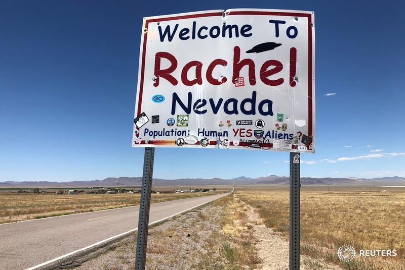 Reuters's tweet photo. Rachel, a tiny Nevada town near Area 51, is bracing itself for alien hunters https://t.co/wxrpSVZCq1 https://t.co/Dbpxo9B2U5