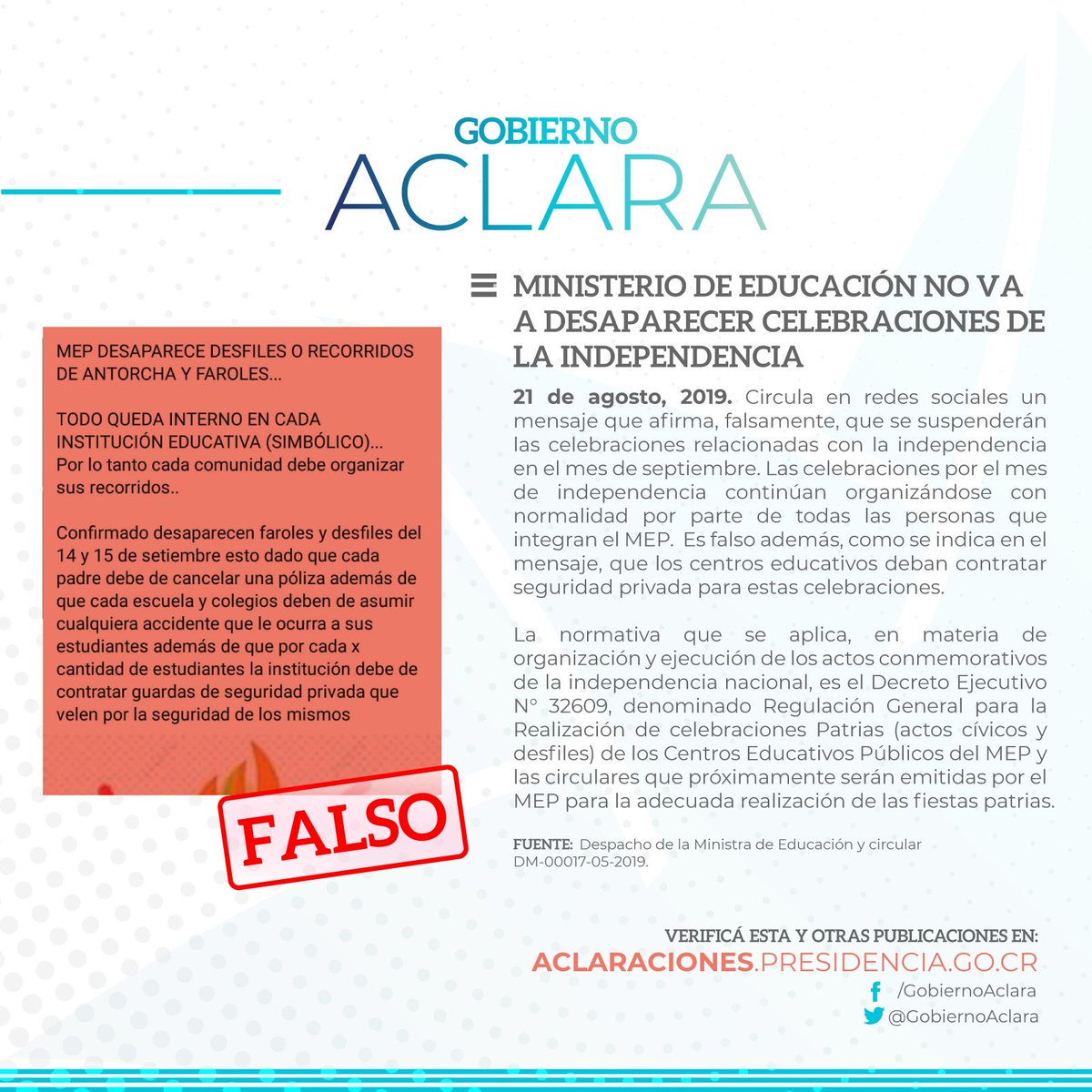 gobiernoaclara's tweet photo. #GobiernoAclara Ministerio de Educación no va a desaparecer celebraciones de la independencia.

https://t.co/sJ5sAtjrcB https://t.co/srum6Jzvug