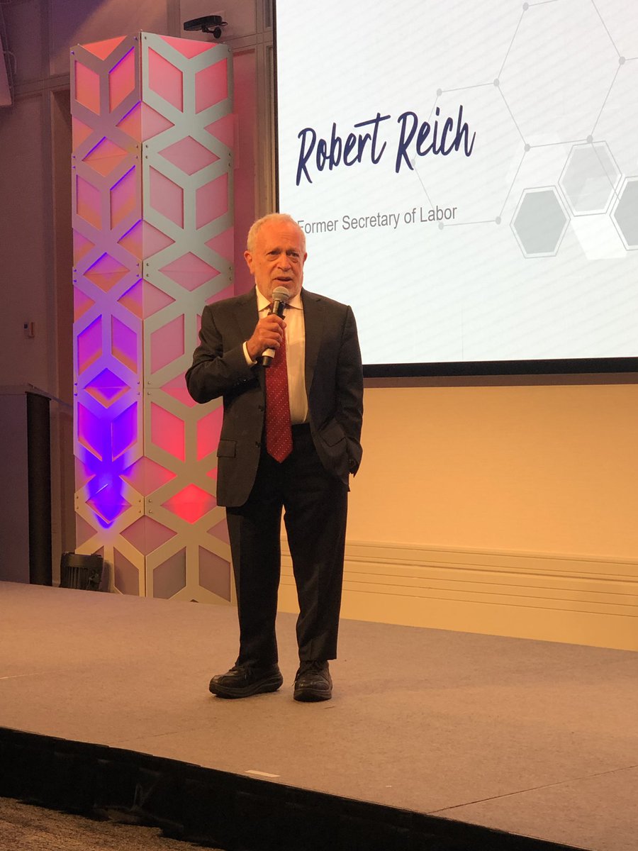 Robert Reich, Former Secretary of Labor is such a compelling speaker.  Shocking - the median wage has not changed in 40 years how does this happen? #timeforchange, #stopbeingaheatshield,#beaheatconductor.  Let’s all be educators of diversity and inclusion