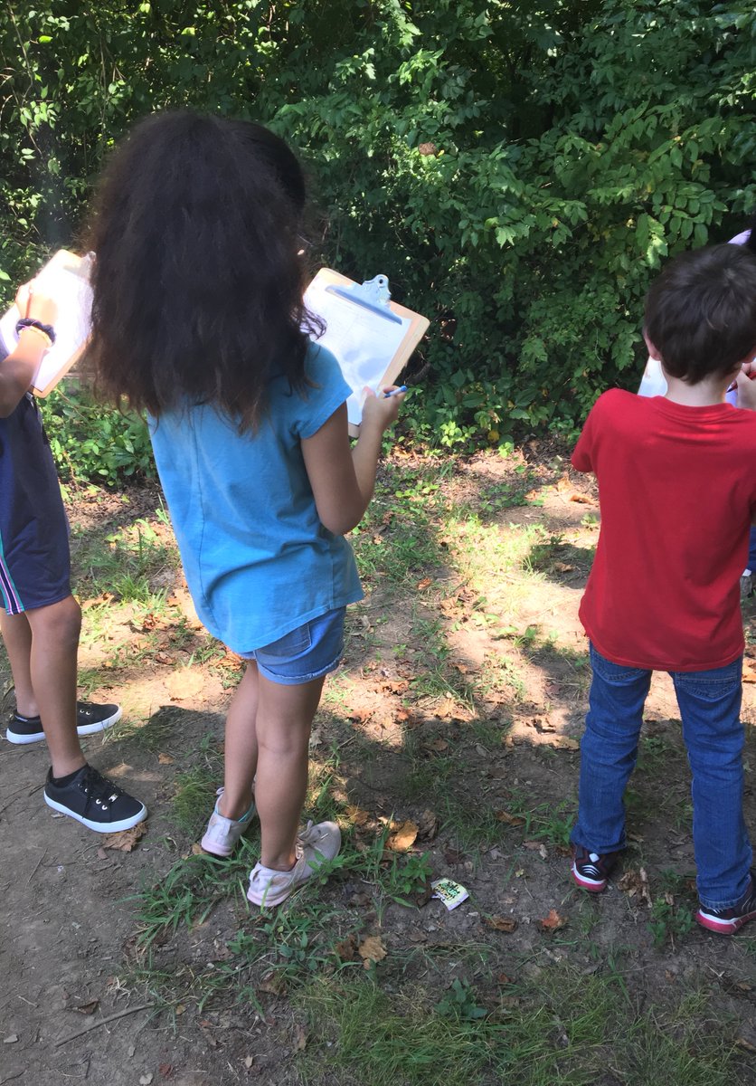 sciencemsparker's tweet photo. What better way to learn about ecosystems than to take your clipboards outside and observe them? #KCSscience #OneTribe https://t.co/fzraJULb50
