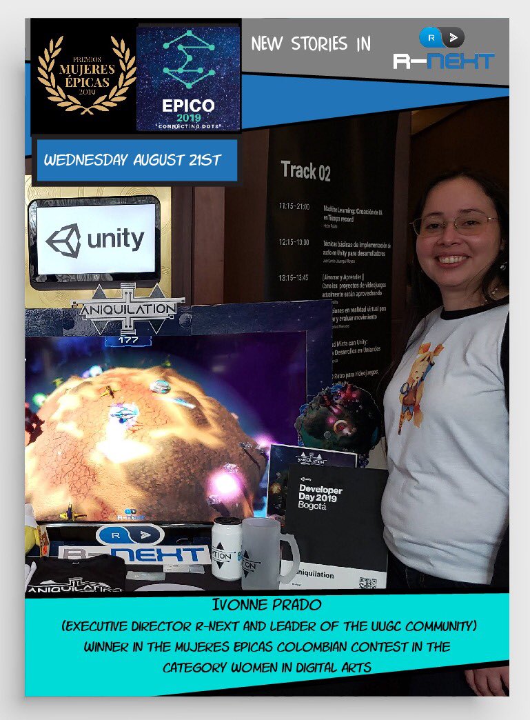 RNextStudios's tweet photo. Today our Executive Director Goky Senk will be attending #EPICO2019 as a speaker in the panel #MujeresÉpicas in Science, Engineering and Technology, you can register (for free) here: https://t.co/ZTOrsJwa0p
#IndieDeveloper #Videojuegos #Colombia #RNextStudio #RNEXT https://t.co/wiOzNzziQm