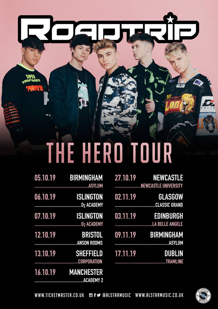 alstarmusic's tweet photo. 📢 NEW TOUR ANNOUNCEMENT!

@RoadTripTV are going on tour across the UK &amp; Ireland this October/November with their #HeroTour 🎉

Tickets go on sale WEDNESDAY 28TH AUGUST @ 6PM

🎫: https://t.co/k4DYvDwQFK https://t.co/0EOB8vVdCD