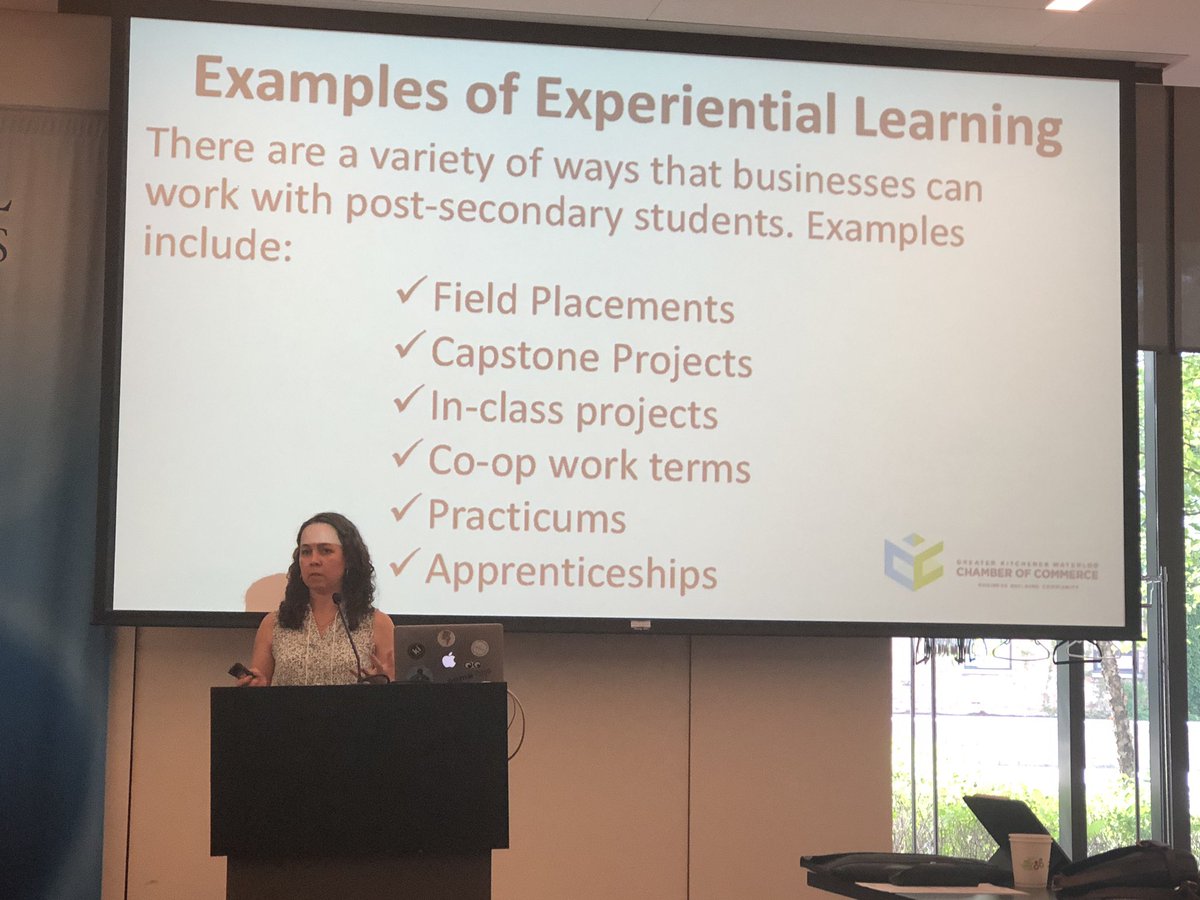 Rizkjj's tweet photo. @allisonsmitch on the ways small businesses can support post-secondary students. #edtechwaterloo https://t.co/BN0wIOA6lU