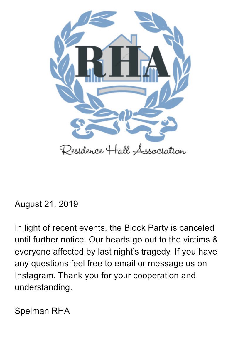 Update: Block party scheduled for tomorrow Aug 22, 2019 has been canceled until further notice.