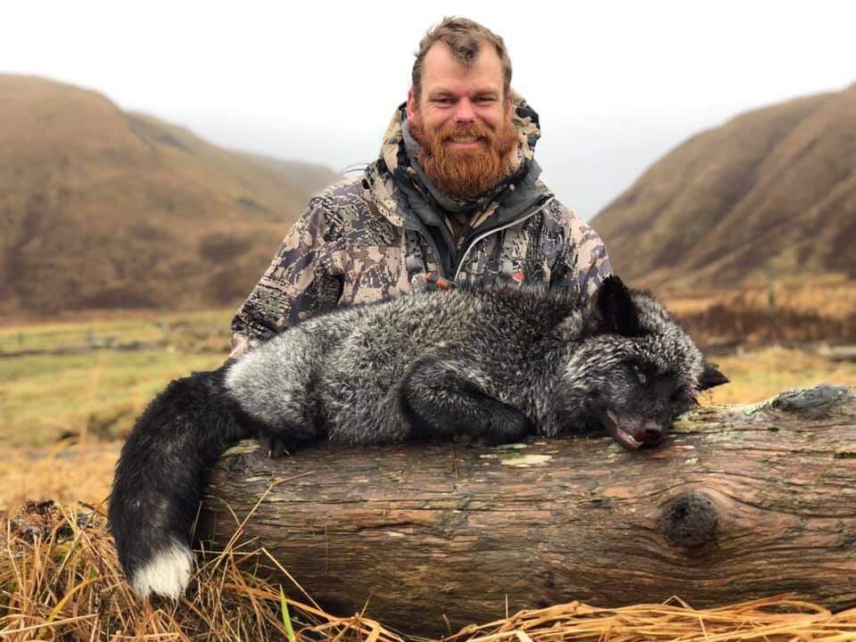 XposeTrophyHunt's tweet photo. Jeremy Ruesink killed this silver fox in Alaska. He said that he thinks silver is the most beautiful fox colour, and that’s why this one, weighing in at 21 ponds, is the perfect trophy. Trophy hunting is an abomination!🤬
#BanTrophyHunting 
@rickygervais @willtravers @CBTHunting https://t.co/JgaZ2WxaQ2