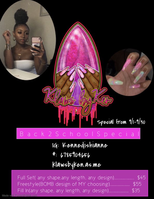 kennedixshianne's tweet photo. 🥳📚Back 2 School Special 📚🥳 Retweet this flyer for a $5 discount😘💅🏾 #templeuniversity #temple23 #temple22 #temple21 #temple20 🍒 https://t.co/olKVLC7pQb