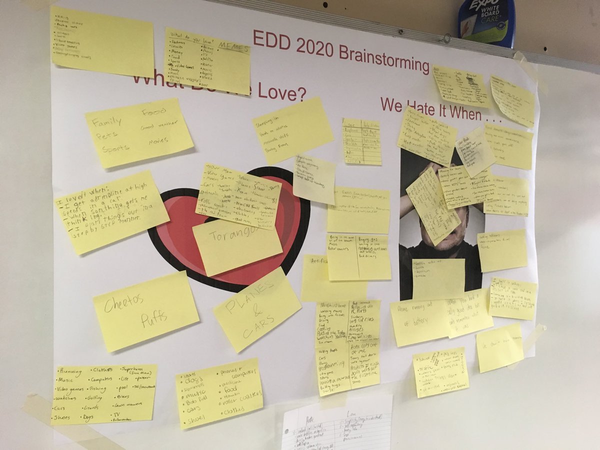 HDvHSEDD's tweet photo. Brainstorming 2020 EDD Project ideas began day #1. https://t.co/F45o9EtebQ
