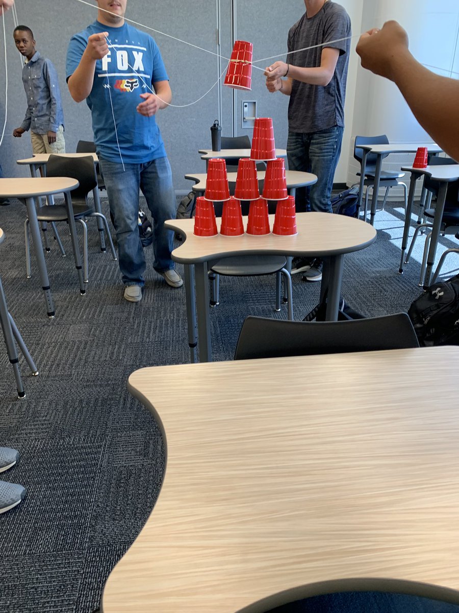 LHSTeacherCoach's tweet photo. @LegacySabers Lauren McMillan’s Junior guidance is building towers with rubber bands, string, and communication today! #learnbps #relationshipsfirst #everythingelsesecond https://t.co/nykDP7zBDh