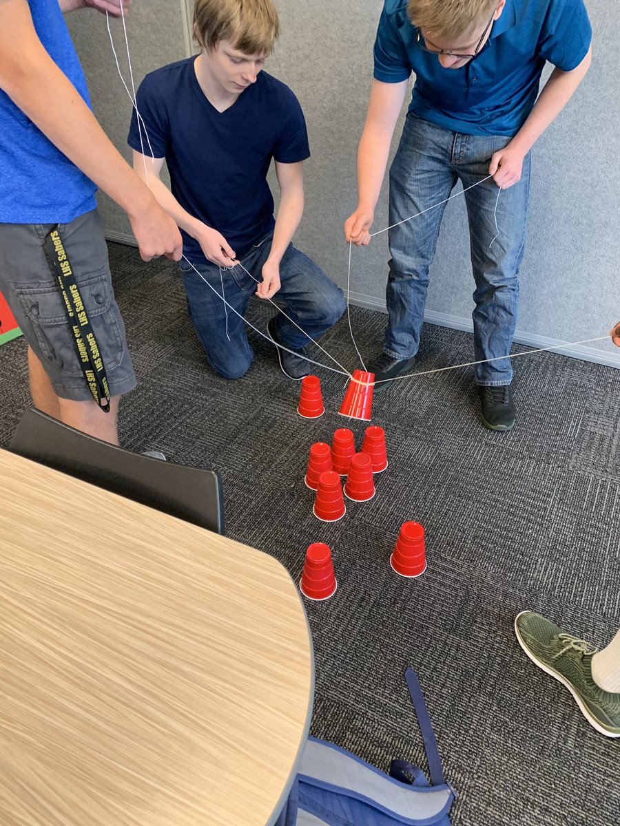 LHSTeacherCoach's tweet photo. @LegacySabers Lauren McMillan’s Junior guidance is building towers with rubber bands, string, and communication today! #learnbps #relationshipsfirst #everythingelsesecond https://t.co/nykDP7zBDh