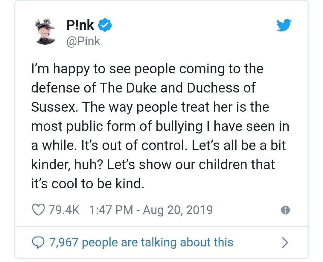 I love how you <a href="/Pink/">P!nk</a> only acknowledge the bad treatment of the woman "by saying treat her" in this typical leftist post. Let's show our kids logic and equality I say.