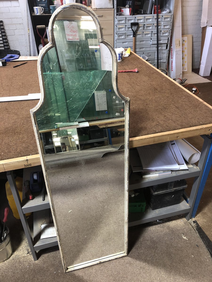 Intricate cut mirror supplied and fitted to our customers own frame #mirrors #Alnwick #Glazier