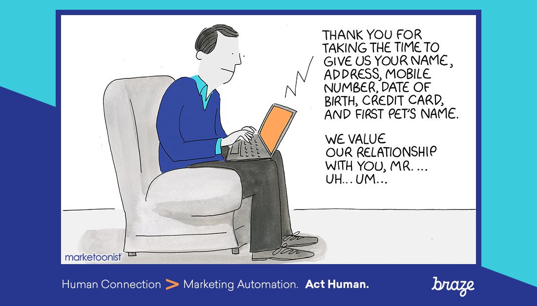 donlinje's tweet photo. In the second installment of the @Braze @marketoonist
 series, our VP of Product Kevin Wang explains how brands can prevent personalization fails that undercut the customer experience https://t.co/DuKrntjdNZ https://t.co/dLXqKLX5hJ