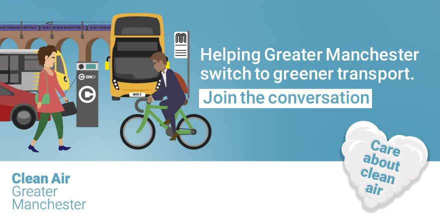 CleanAirGM's tweet photo. Greater #Mcr is already investing in the transport network to make it easier to get around by bus, tram, train, bike and on foot.
Our #CleanAirGM proposals will help even more people switch to greener transport ๐ https://t.co/anFZdPxLXw
#LoveCleanAir https://t.co/rjxw5EPe00
