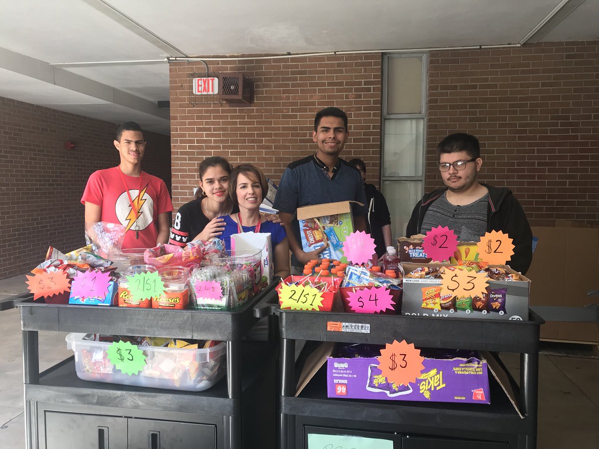 PBS (Positive Behavior Support) in action.  Choice Academy students working hard with their business skills and helping support PBS during 5th period lunch.  Remember to earn those Falcon bucks to get wonderful snacks and prizes from PBS! 😀@LHSMcCoy @LHSKleinTime <a href="/LetoHighSchool/">Leto High School</a>