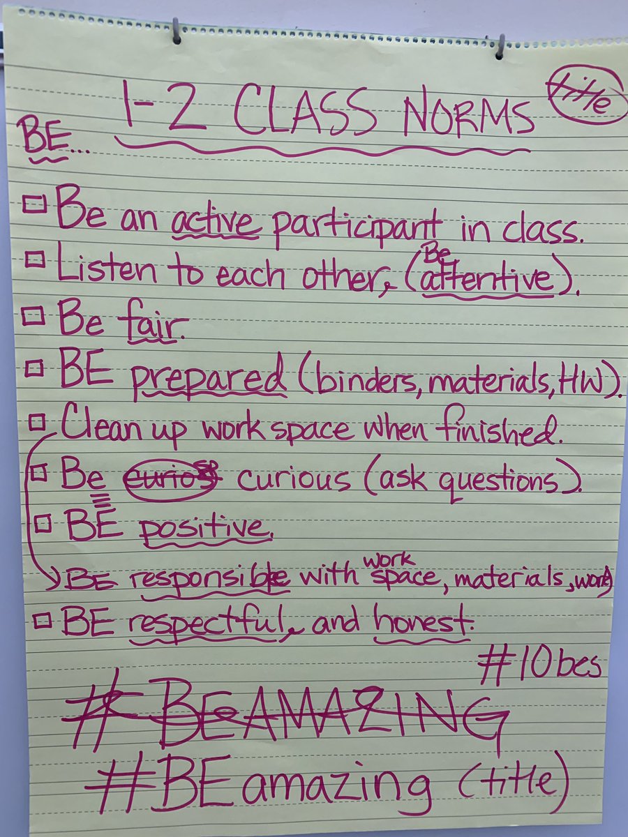 Check out  our class norms revision and editing process in 6th grade ELA! #BEamazing