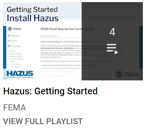HazusProgram's tweet photo. Learn #Hazus for risk assessment on YouTube with our introductory training videos! Videos cover Hazus basics like data management and analytical steps for earthquake, hurricane, flood and tsunami risk assessment. https://t.co/A3iTULA02R https://t.co/z2pT03hCae