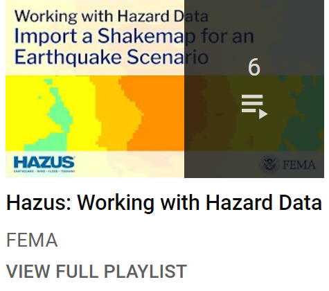 HazusProgram's tweet photo. Learn #Hazus for risk assessment on YouTube with our introductory training videos! Videos cover Hazus basics like data management and analytical steps for earthquake, hurricane, flood and tsunami risk assessment. https://t.co/A3iTULA02R https://t.co/z2pT03hCae