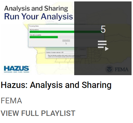HazusProgram's tweet photo. Learn #Hazus for risk assessment on YouTube with our introductory training videos! Videos cover Hazus basics like data management and analytical steps for earthquake, hurricane, flood and tsunami risk assessment. https://t.co/A3iTULA02R https://t.co/z2pT03hCae