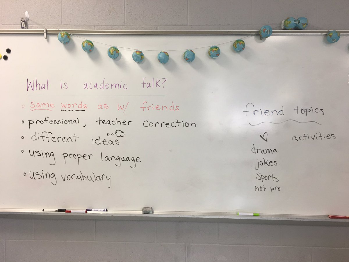 CaitlynParris's tweet photo. English 1 student generated ideas— talking about talking today as we prepare for flipgrid videos and Socratic seminar https://t.co/hhr3hFPLRj