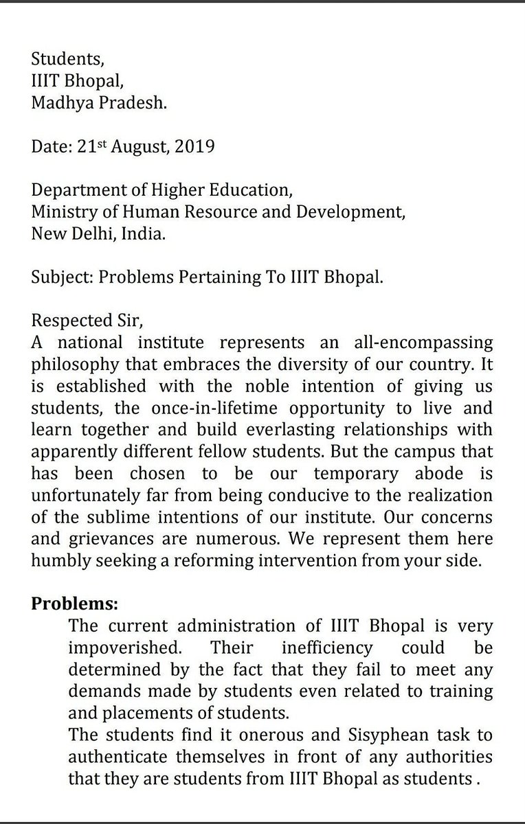 PankajP81088606's tweet photo. IIIT Bhopal is in crisis..We need #justice .
@PMOIndia @mhrd_innovation @DrRPNishank @IndiaToday @BBCWorld @ABPNews @rashtrapatibhvn @IndianExpress @MHRD @NDTV @Republic @ZeeNews
#iiitbhopal
#iiitbhopalcrisis
#JusticeForIIITbhopal
#WeWantDirector https://t.co/Gn5qSfQOpZ