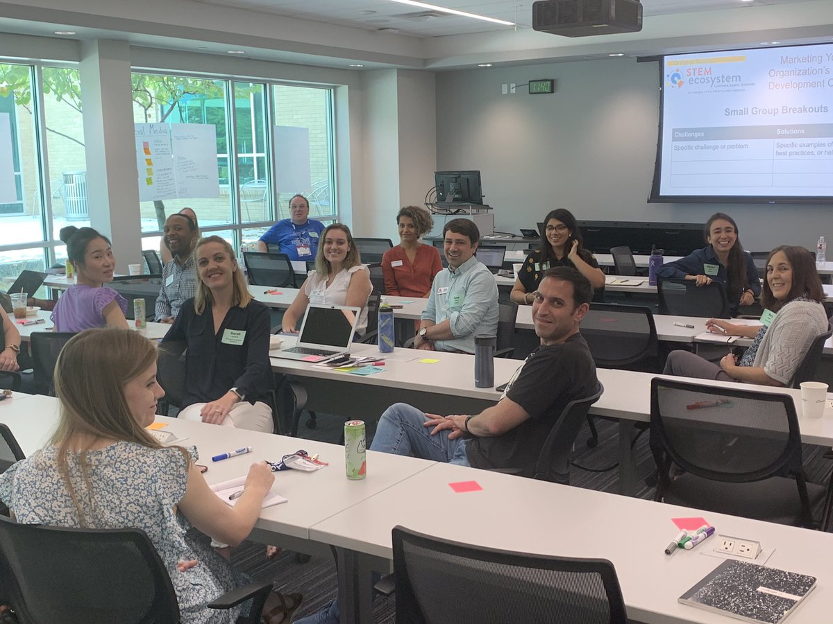 AustinSTEMeco's tweet photo. What a great convening of STEM PD (professional development) providers today! Great energy around marketing STEM PD events and opportunities. Learning. Sharing. Excitement about continuing the conversation. More to come! #AustinSTEM https://t.co/ECwJeCNVHn