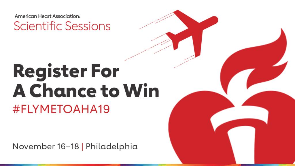 AHAMeetings's tweet photo. Enter for a chance to win FREE AIRFARE to #AHA19! Exclusions apply.
1) Register at https://t.co/TOgGUU5iTt
2) Tweet this: "I just registered for #AHA19 this November 16-18 in #Philadelphia! See you there! @AHAMeetings #FlyMeToAHA19"

View more details at https://t.co/u76Q6J7rW8. https://t.co/hEkwqBVAda