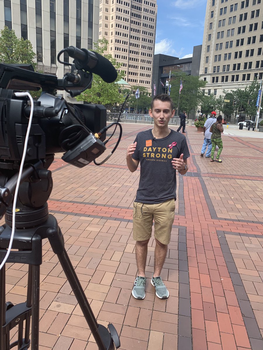 aliahonair's tweet photo. Sammy Caruso is a young but passionate organizer of the Enough is Enough: Dayton Strong Rally starting at 4 pm. He says he hopes lawmakers will pay attention to their calls for gun control regulations and Do Something about the continued mass shootings. @WDTN https://t.co/k5DWX2JFUd