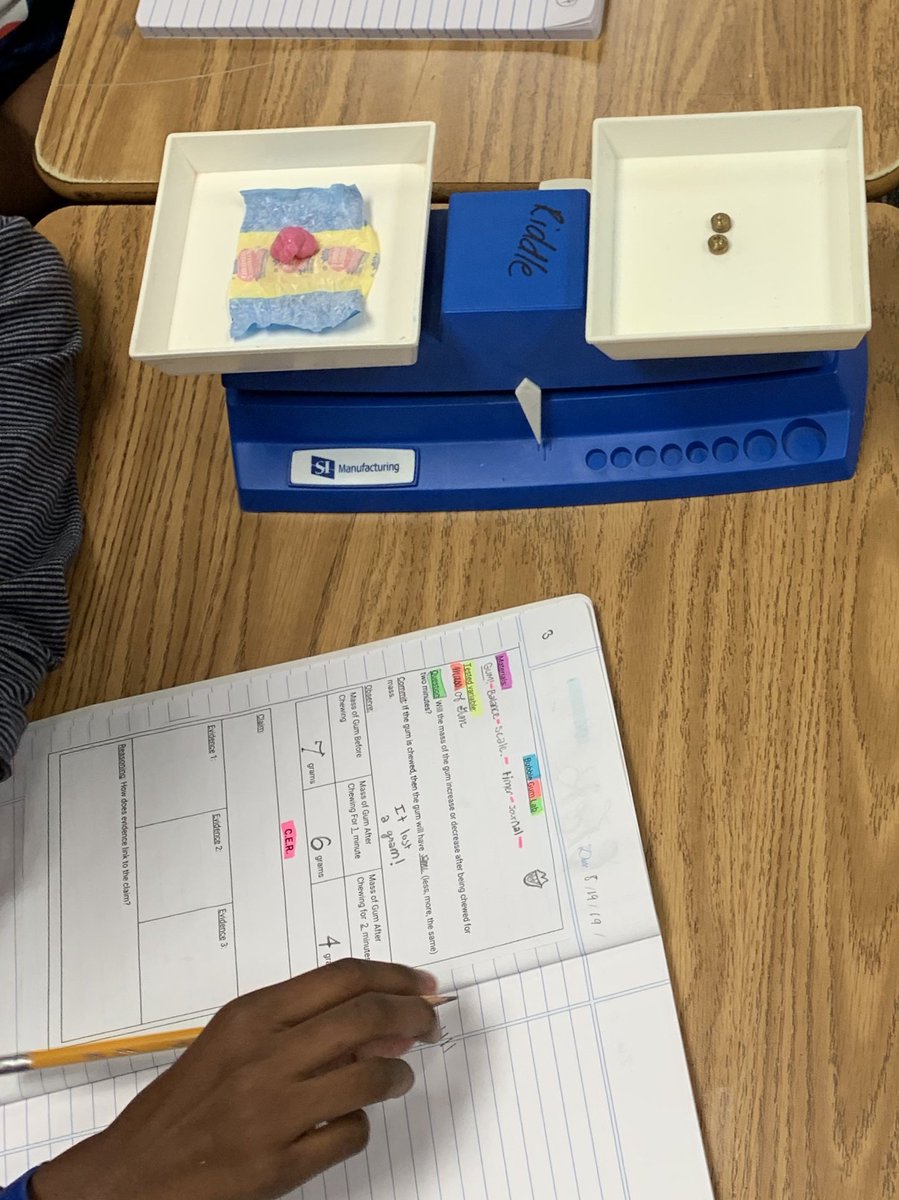 TollingerT's tweet image. Wouldn’t be 5th grade science without  The Bubble Gum Investigation! 🍬🤓@RiddleElem #elemscience #CER