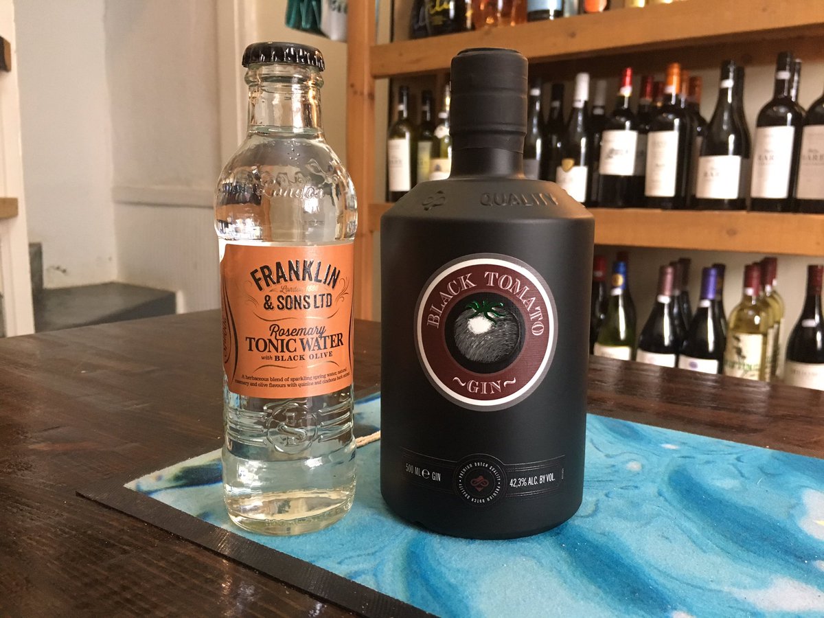 Today’s G&amp;T is Black Tomato #Gin. Salty, citrus notes with a subtle, lingering tomato flavour.

#Ginlovers have it with a Black Olive and Rosemary’s #tonic or maybe basil or cucumber ...