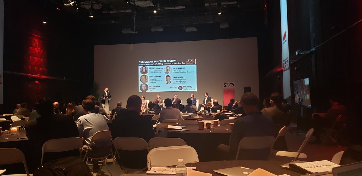 AndrewGabelSVG's tweet photo. BIG thanks to @MediaproUS for hosting the first annual SVG Soccer Summit and all of today's sponsors @asperasoft @TVUNetworks @AJAVideo @Avid @CISGRP @GLOOKAST @IPtecInc @LiveU @QuantumCorp @ross_video #sosglobal @lawo @primestream @Signiant @TestSMT @VISTAWorldlink #SVGsoccer https://t.co/j0YIY3tsIy