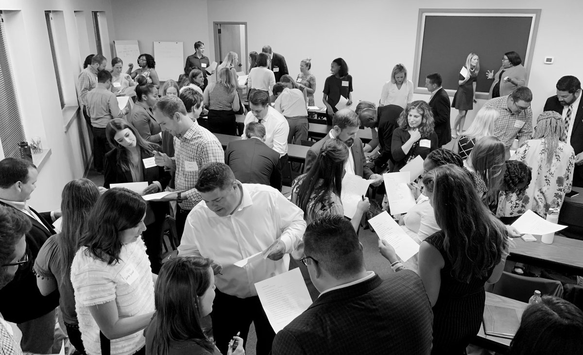 DavidBohmNC's tweet photo. Enjoyed being part of Leadership Raleigh Classes 39 and 40 orientation happening @raleighchamber. Snapshots are from Class 40 with their kickoff and icebreaker activity (find someone with....). “Who lives in my zip code?” #LR39 #LR40 https://t.co/jI7YHnLGh5