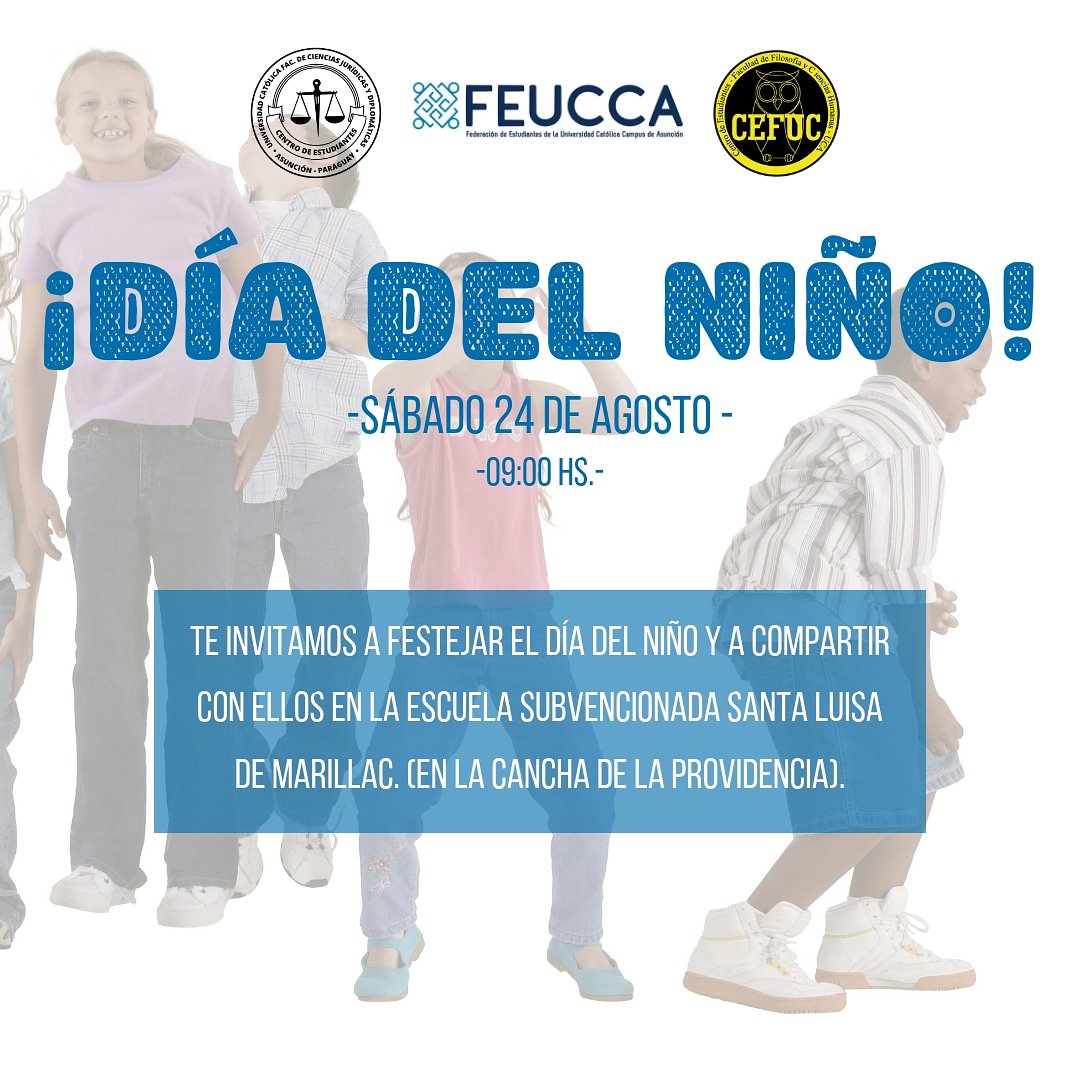 CEFUC's tweet photo. ¡Este sábado 24 festejamos el día del niño y niña 👧👦!
Te invitamos a sumarte con voluntario y compartir una mañana llena de juegos💪🏼❤️
Más info: 📲 Aramí Gómez 0981583025 https://t.co/nVwvf5IK9U