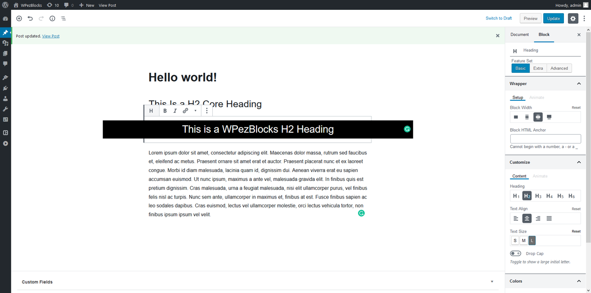 WPezDeveloper's tweet photo. After some refatorting + CSS tightening the screenshots have been updated. > WPezBlocks - Screenshots #WordPress #Gutenberg #ThinkOutsideTheBlock #BetaTestersWanted pls RT tia https://t.co/NGtNKE0Vcn https://t.co/t9T2jPYfcW